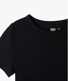 tee-shirt manches courtes coupe courte fille noir standard tee-shirtsF276001_2