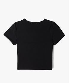 tee-shirt manches courtes coupe courte fille noir standard tee-shirtsF276001_3