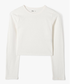 GEMO Tee-shirt manches longues coupe courte fille Beige