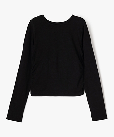 GEMO Tee-shirt manches longues coupe courte fille noir standard