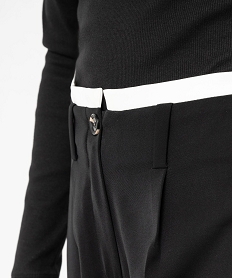 pantalon large et fluide a ceinture contrastante femme noirF280501_2