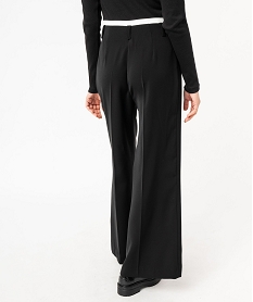 pantalon large et fluide a ceinture contrastante femme noirF280501_3