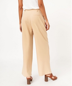 pantalon large en toile extensible femme beigeF280601_3