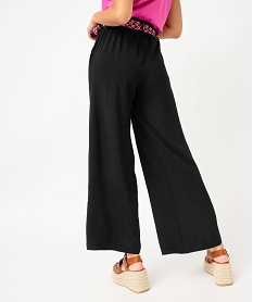 pantalon large et fluide avec ceinture a motifs femme noirF280701_3