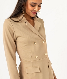 robe courte a manches longues look manteau femme beigeF281601_2