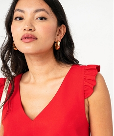 robe sans manches a volants et dos ouvert femme rouge robesF282001_2