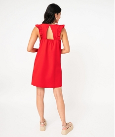 robe sans manches a volants et dos ouvert femme rouge robesF282001_3