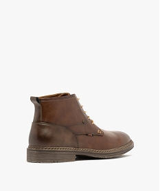 boots homme a lacets contrastants et bout amande marron chineF282801_4