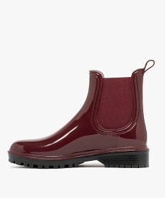 bottes de pluie femme a semelle crantee avec elastiques daisance rougeF284101_3
