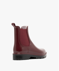 bottes de pluie femme a semelle crantee avec elastiques daisance rougeF284101_4