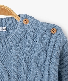 pull torsade col rond bebe garcon bleu pullsF285901_2