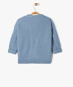 pull torsade col rond bebe garcon bleu pullsF285901_3
