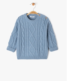 pull torsade col rond bebe garcon bleu pullsF285901_4