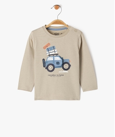 GEMO Tee-shirt manches longues avec motif animé bébé garçon Beige