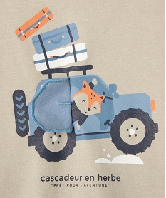 tee-shirt manches longues avec motif anime bebe garcon beige tee-shirts manches longuesF286301_2