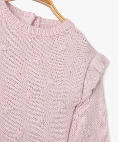 pull scintillant avec volants sur les epaules bebe fille violet pullsF286901_2