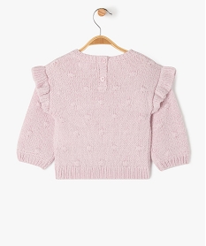 pull scintillant avec volants sur les epaules bebe fille violet pullsF286901_3