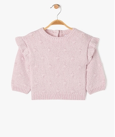 pull scintillant avec volants sur les epaules bebe fille violet pullsF286901_4