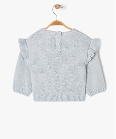pull scintillant avec volants sur les epaules bebe fille bleu pullsF287101_3