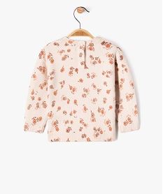 pull en maille a motifs fleuris bebe fille rose pullsF287201_3