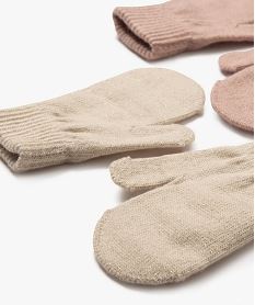 moufles unies bebe fille (lot de 2) rose standard accessoiresF287501_2