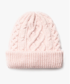 bonnet torsade paillete a revers fille rose standard foulards echarpes et gantsF287701_3