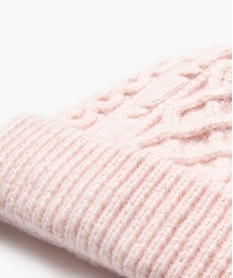 bonnet torsade paillete a revers fille rose standard foulards echarpes et gantsF287701_4