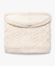 snood torsade paillete double sherpa fille blanc chine foulards echarpes et gantsF287801_3