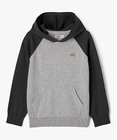 GEMO Pull à capuche et poche kangourou garçon gris standard