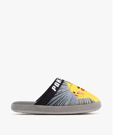 GEMO Chaussons garçon mules en velours ras Pikachu - Pokemon gris standard
