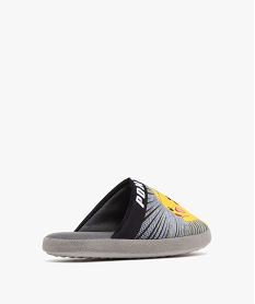 chaussons garcon mules en velours ras pikachu - pokemon gris standardF291901_4