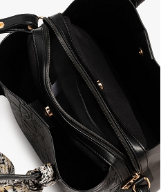 sac a motifs embosses porte main femme noir standard sacs a mainF293001_3