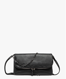 GEMO Sac à bandoulière grainé avec anse en chaîne métal noir standard