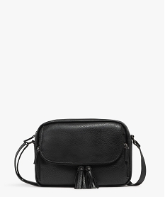 GEMO Sac besace zippé avec pochette à rabat noir standard