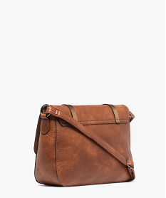 sac besace a rabat avec brides metallisees marron vif sacs bandouliereF295301_2