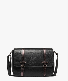 sac besace a rabat avec brides metallisees noir standard sacs bandouliereF295401_4