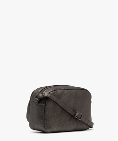 sac besace en matiere metallisee grainee femme gris sacs bandouliereF295601_2