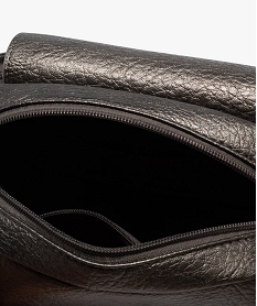 sac besace en matiere metallisee grainee femme gris sacs bandouliereF295601_3