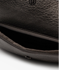sac besace en matiere metallisee grainee femme gris sacs bandouliereF295601_4