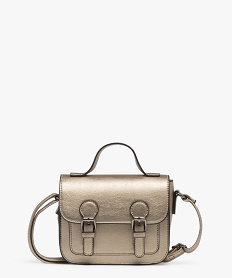GEMO Sac besace mini format métallisé look cartable dore