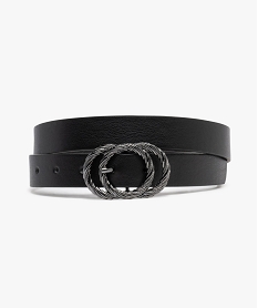 GEMO Ceinture avec double boucle en métal torsadé femme noir standard