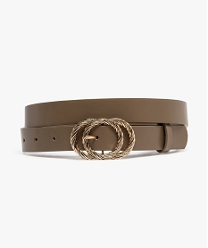 GEMO Ceinture avec double boucle en métal torsadé femme Brun