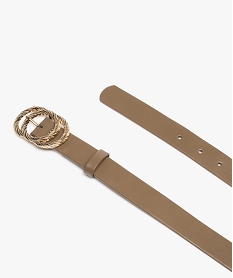 ceinture avec double boucle en metal torsade femme brun ceinturesF296501_2