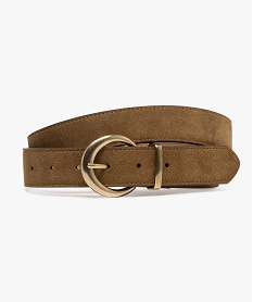 GEMO Ceinture unie avec boucle métallique ronde femme marron standard