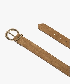 ceinture unie avec boucle metallique ronde femme marron standard ceinturesF296801_2