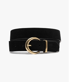 GEMO Ceinture unie avec boucle métallique ronde femme noir standard