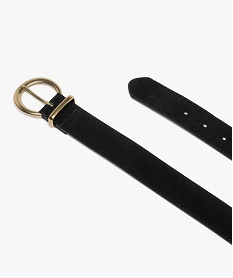 ceinture unie avec boucle metallique ronde femme noir standard ceinturesF296901_2