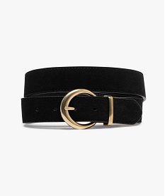 ceinture unie avec boucle metallique ronde femme noir standard ceinturesF296901_3