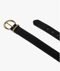 ceinture unie avec boucle metallique ronde femme noir standard ceinturesF296901_4