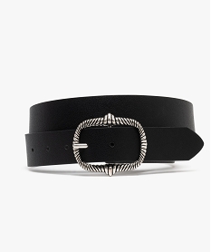 GEMO Ceinture unie avec boucle fantaisie femme noir standard